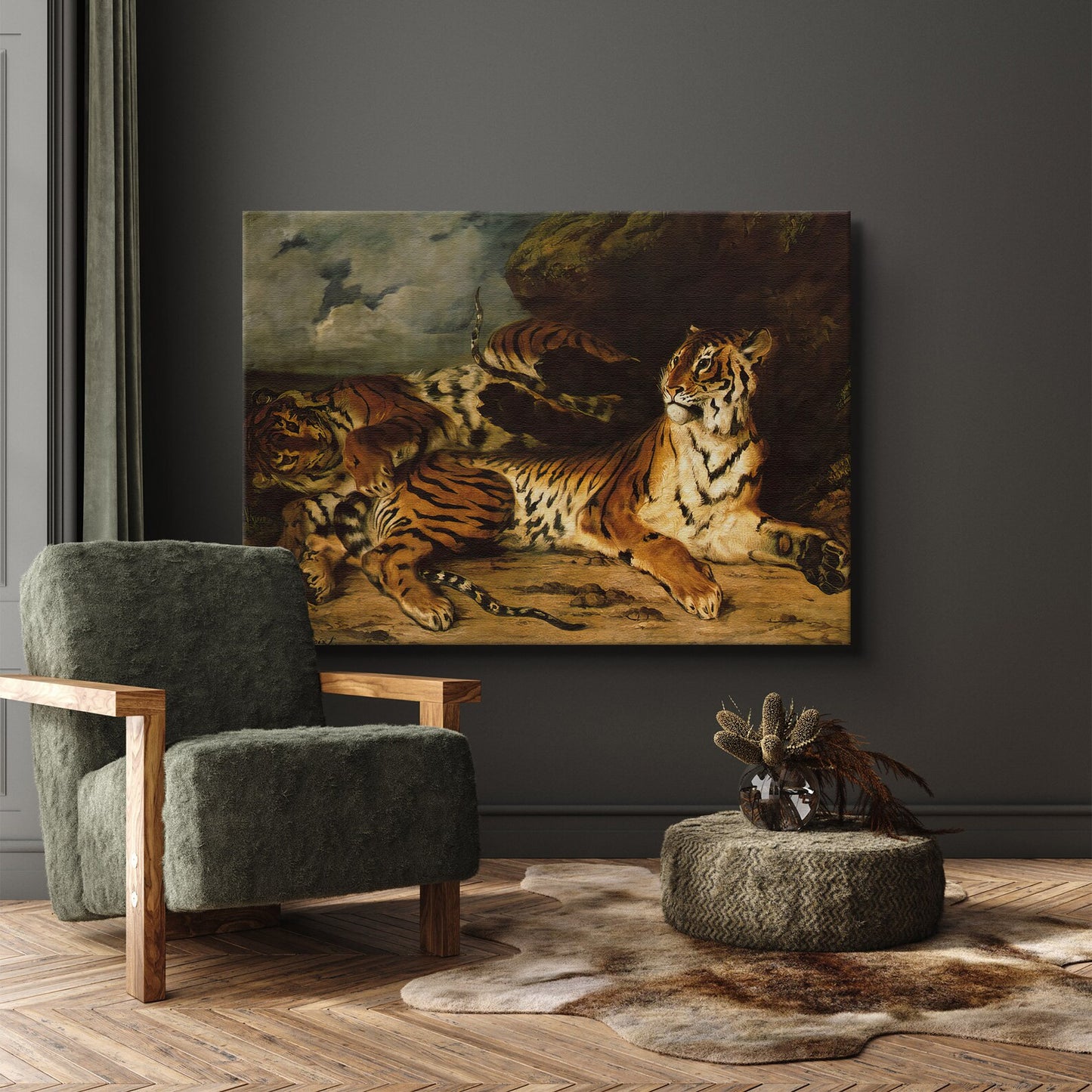 Una giovane tigre che gioca con la madre - Eugène Delacroix