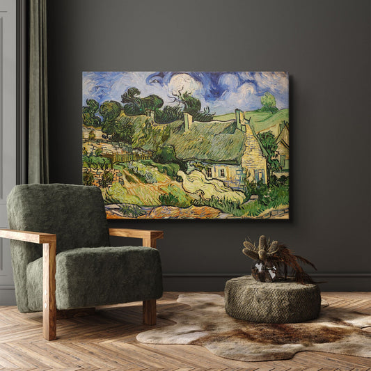 Cottage con tetto in paglia a Cordeville - Vincent Van Gogh